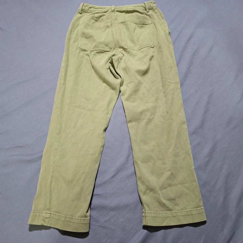 Quince Wide Leg Pants Womens 2 Sage Green Organic Cotton Stretch Twill CFL01
